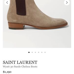 Saint Laurent Wyatt Suede Chelsea Boots - Tan and Brown